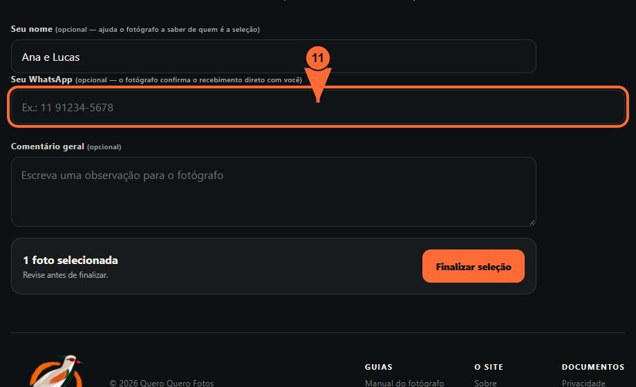 11. Deixe seu WhatsApp