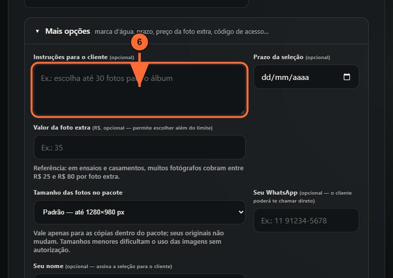 6. Deixe um recado