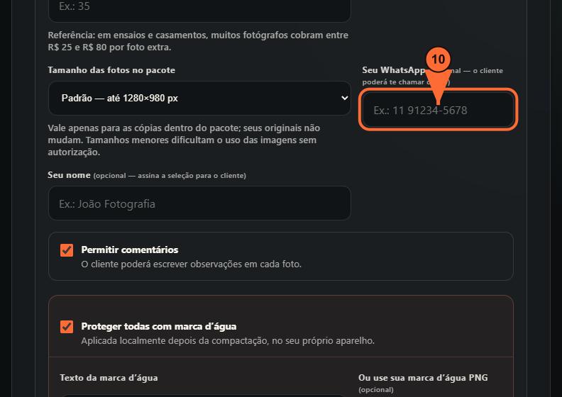 10. Deixe seu WhatsApp