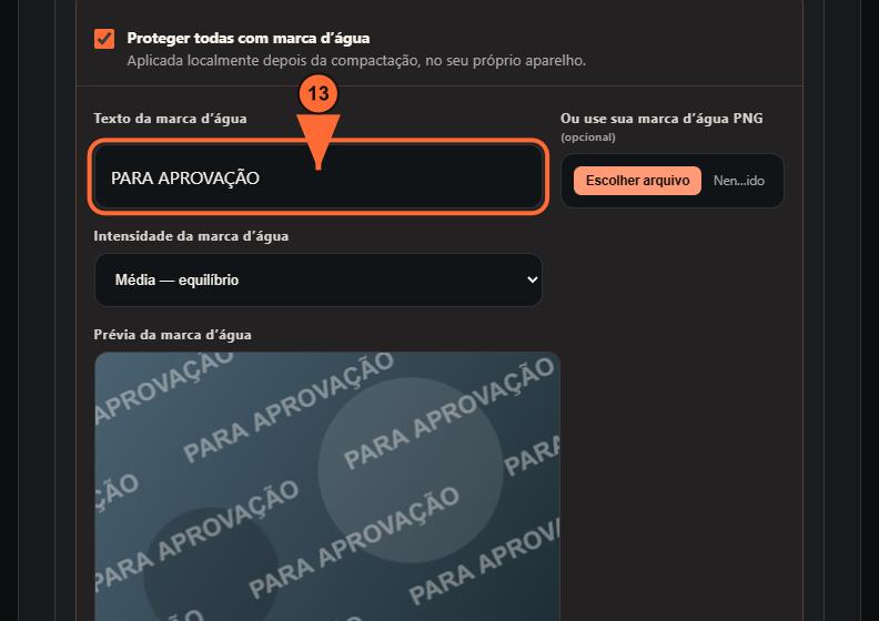 13. Ajuste a marca d’água